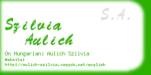 szilvia aulich business card